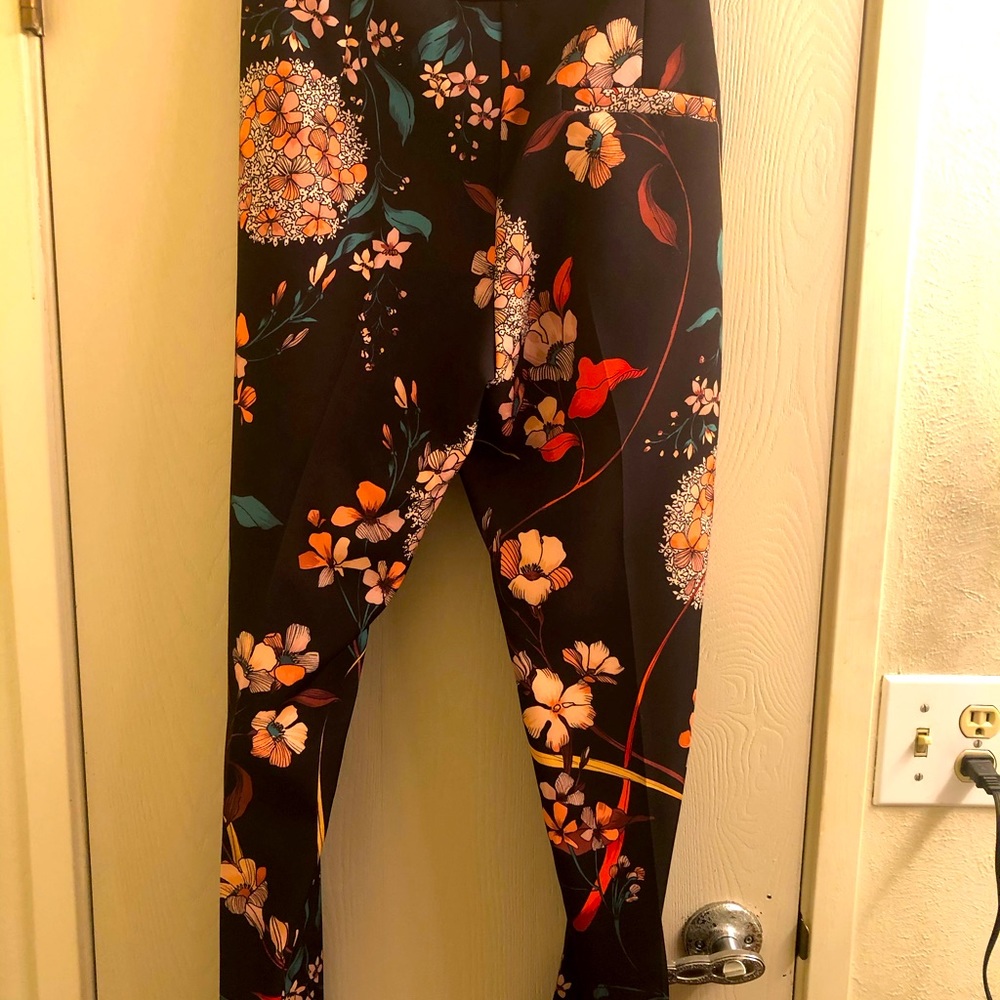 Floral straight leg pants by designer Insight - Picture 3 of 8
